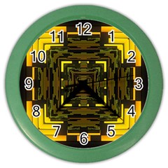 Abstract Glow Kaleidoscopic Light Color Wall Clocks by BangZart