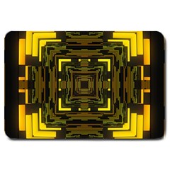 Abstract Glow Kaleidoscopic Light Large Doormat  by BangZart