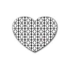 Pattern Background Texture Black Rubber Coaster (heart)  by BangZart