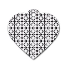 Pattern Background Texture Black Dog Tag Heart (two Sides) by BangZart