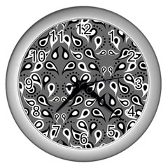 Paisley Pattern Paisley Pattern Wall Clocks (silver)  by BangZart