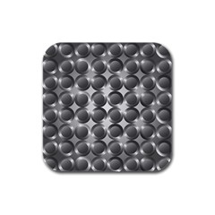 Metal Circle Background Ring Rubber Square Coaster (4 Pack)  by BangZart