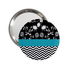 Flowers Turquoise Pattern Floral 2 25  Handbag Mirrors by BangZart