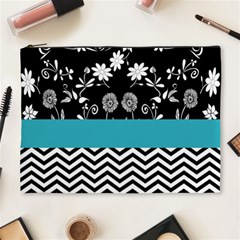 Flowers Turquoise Pattern Floral Cosmetic Bag (xl) by BangZart