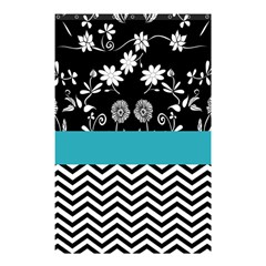 Flowers Turquoise Pattern Floral Shower Curtain 48  X 72  (small)  by BangZart