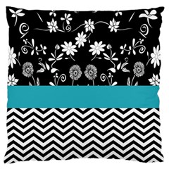 Flowers Turquoise Pattern Floral Standard Flano Cushion Case (one Side) by BangZart