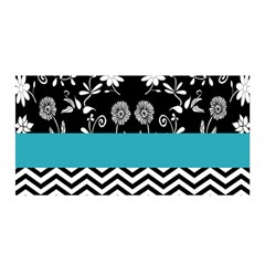 Flowers Turquoise Pattern Floral Satin Wrap by BangZart