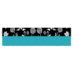 Flowers Turquoise Pattern Floral Satin Scarf (Oblong) Front