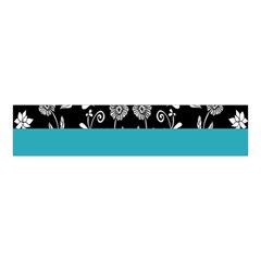 Flowers Turquoise Pattern Floral Velvet Scrunchie