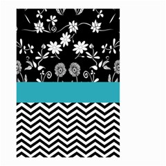 Flowers Turquoise Pattern Floral Small Garden Flag (two Sides) by BangZart