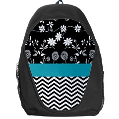 Flowers Turquoise Pattern Floral Backpack Bag by BangZart