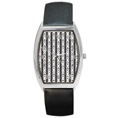 Pattern Background Texture Black Barrel Style Metal Watch by BangZart