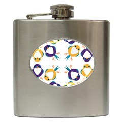 Pattern Circular Birds Hip Flask (6 Oz) by BangZart