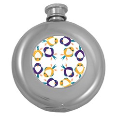 Pattern Circular Birds Round Hip Flask (5 Oz) by BangZart