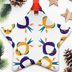 Pattern Circular Birds Star Ornament (Two Sides) Front