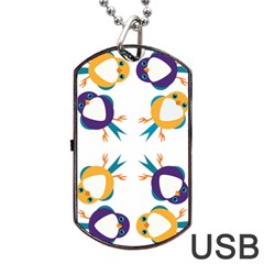 Pattern Circular Birds Dog Tag Usb Flash (one Side) by BangZart