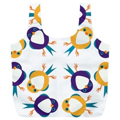 Pattern Circular Birds Full Print Recycle Bags (l)  by BangZart