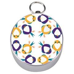 Pattern Circular Birds Silver Compasses by BangZart