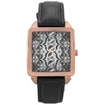 Metal Circle Background Ring Rose Gold Leather Watch  Front