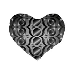 Metal Circle Background Ring Standard 16  Premium Flano Heart Shape Cushions by BangZart