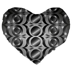 Metal Circle Background Ring Large 19  Premium Flano Heart Shape Cushions by BangZart