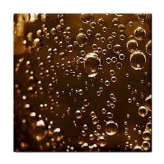 Festive Bubbles Sparkling Wine Champagne Golden Water Drops Tile Coasters by yoursparklingshop