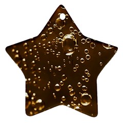 Festive Bubbles Sparkling Wine Champagne Golden Water Drops Ornament (star) by yoursparklingshop