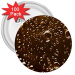 Festive Bubbles Sparkling Wine Champagne Golden Water Drops 3  Buttons (100 pack)  Front