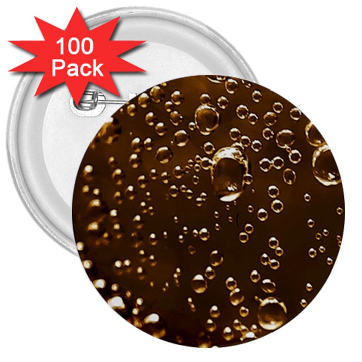 Festive Bubbles Sparkling Wine Champagne Golden Water Drops 3  Buttons (100 pack) 