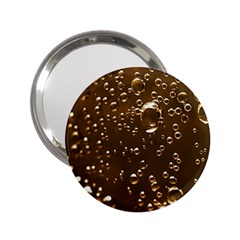 Festive Bubbles Sparkling Wine Champagne Golden Water Drops 2 25  Handbag Mirrors by yoursparklingshop