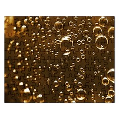 Festive Bubbles Sparkling Wine Champagne Golden Water Drops Rectangular Jigsaw Puzzl