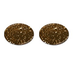 Festive Bubbles Sparkling Wine Champagne Golden Water Drops Cufflinks (oval) by yoursparklingshop