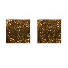 Festive Bubbles Sparkling Wine Champagne Golden Water Drops Cufflinks (square) by yoursparklingshop