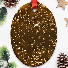 Festive Bubbles Sparkling Wine Champagne Golden Water Drops Oval Ornament (two Sides) by yoursparklingshop