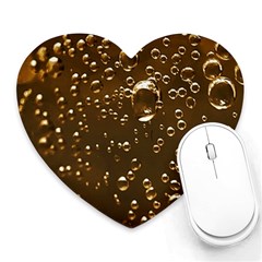 Festive Bubbles Sparkling Wine Champagne Golden Water Drops Heart Mousepads by yoursparklingshop