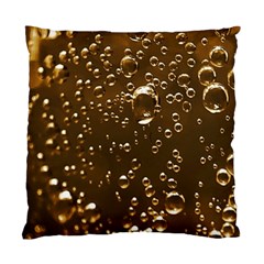 Festive Bubbles Sparkling Wine Champagne Golden Water Drops Standard Cushion Case (two Sides) by yoursparklingshop