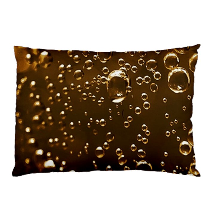 Festive Bubbles Sparkling Wine Champagne Golden Water Drops Pillow Case