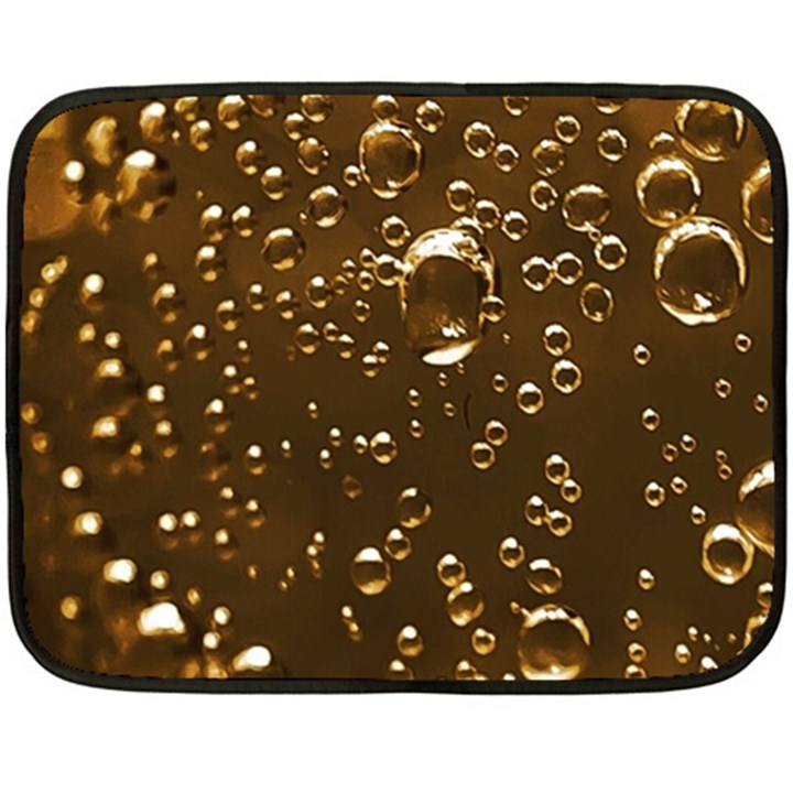 Festive Bubbles Sparkling Wine Champagne Golden Water Drops Double Sided Fleece Blanket (Mini) 