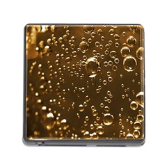 Festive Bubbles Sparkling Wine Champagne Golden Water Drops Memory Card Reader (square) by yoursparklingshop