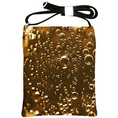 Festive Bubbles Sparkling Wine Champagne Golden Water Drops Shoulder Sling Bags by yoursparklingshop