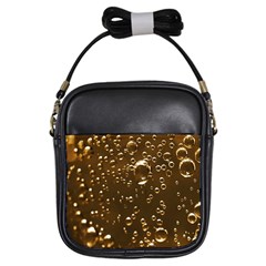 Festive Bubbles Sparkling Wine Champagne Golden Water Drops Girls Sling Bags by yoursparklingshop