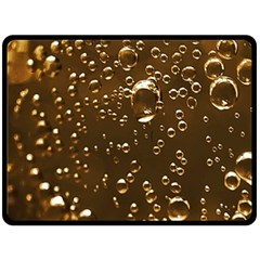 Festive Bubbles Sparkling Wine Champagne Golden Water Drops Fleece Blanket (large)  by yoursparklingshop