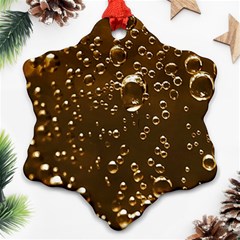 Festive Bubbles Sparkling Wine Champagne Golden Water Drops Ornament (snowflake) by yoursparklingshop