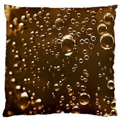 Festive Bubbles Sparkling Wine Champagne Golden Water Drops Large Cushion Case (two Sides) by yoursparklingshop