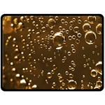 Festive Bubbles Sparkling Wine Champagne Golden Water Drops Double Sided Fleece Blanket (Large)  80 x60  Blanket Front