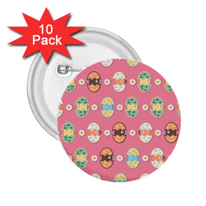 Cute Eggs Pattern 2.25  Buttons (10 pack) 