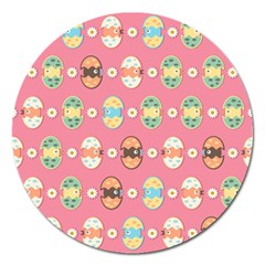 Cute Eggs Pattern Magnet 5  (round) by linceazul