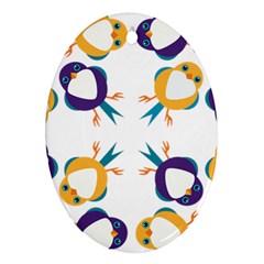 Pattern Circular Birds Ornament (oval)