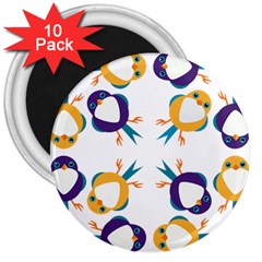 Pattern Circular Birds 3  Magnets (10 Pack)  by BangZart