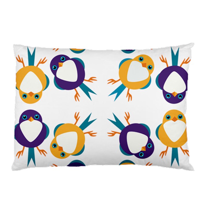 Pattern Circular Birds Pillow Case